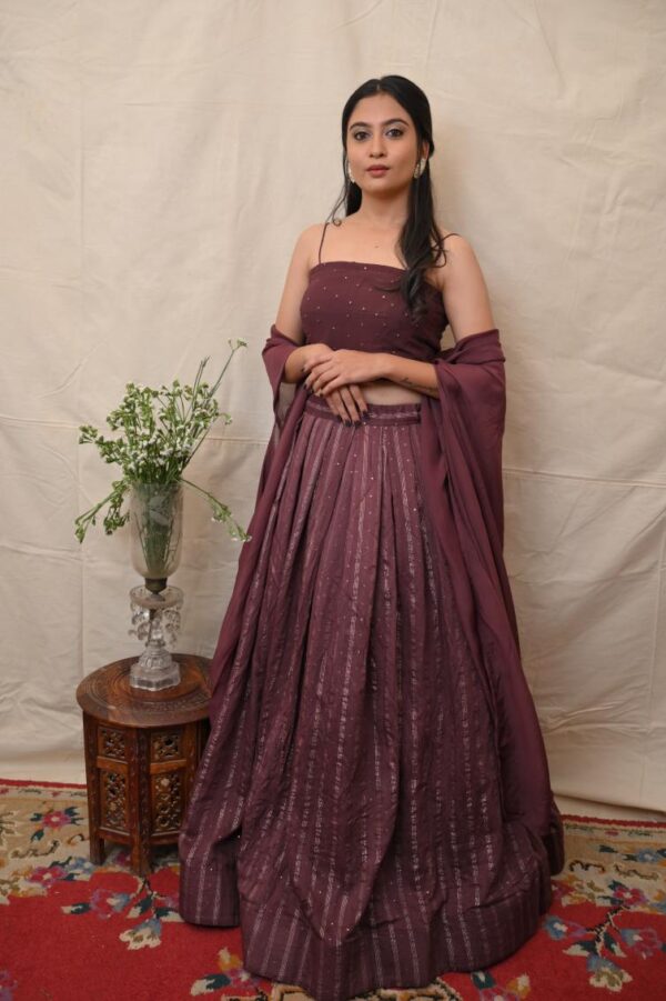 model Taani wine lehenga